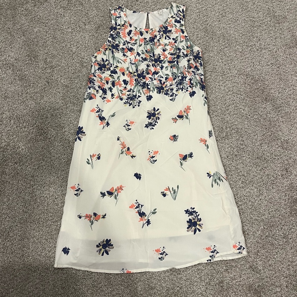 Maurices Floral Dress - White and Navy